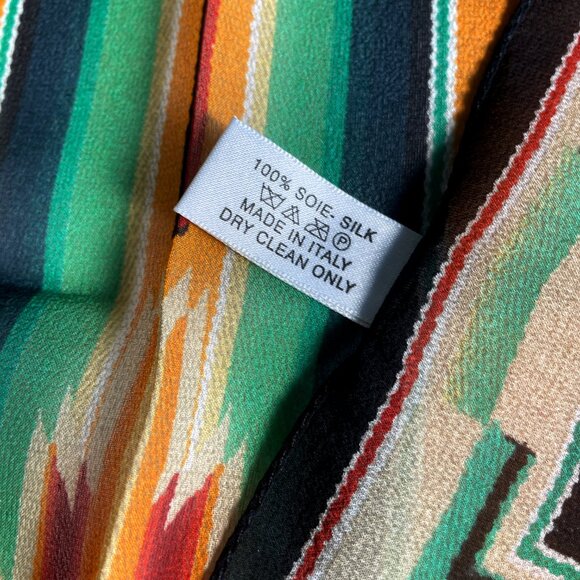 Christian Dior Vintage Silk Scarf – Navajo-Inspired Aztec Motif - Picture 13 of 13